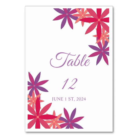 Numéro De Table Fleurs roses violettes Thunder_Cove  (Par défaut)