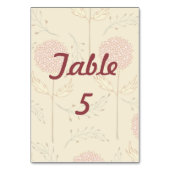 Numéro De Table Fleurs rouges, fleurs Mariages (Dos)