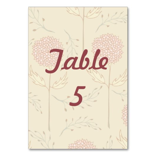 Numéro De Table Fleurs rouges, fleurs Mariages (Par défaut)