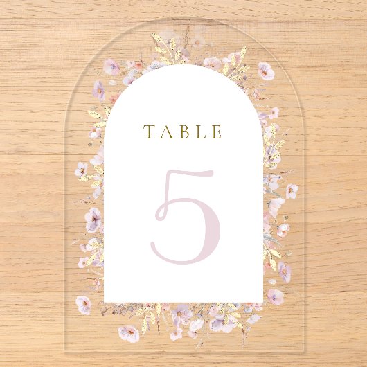 numéro de table fleurs sauvages (Recto)