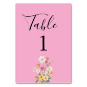 Numéro De Table Fleurs Sauvages Anniversaire Rose (Dos)