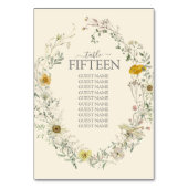 Numéro De Table Fleurs sauvages aquarelle été automne (Dos)