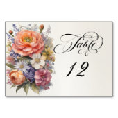 Numéro De Table Fleurs sauvages aquarelle - Ivoire (Devant)