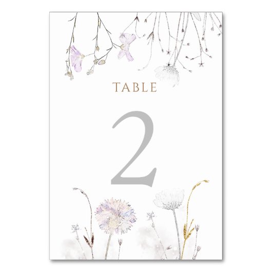 Numéro De Table fleurs sauvages aquarelle Numéro de tableau 2 (Par défaut)