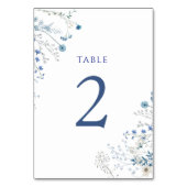 Numéro De Table fleurs sauvages bleu aquarelle Numéro de tableau 2 (Dos)
