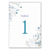 Numéro De Table fleurs sauvages bleu aquarelle Tableau Numéro 1 (Par défaut)