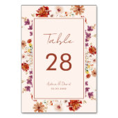 Numéro De Table Fleurs sauvages de crème Floral Botanique Mariage (Par défaut)
