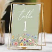 Numéro De Table Fleurs sauvages fleurs sauvages Jardin Floral Mari