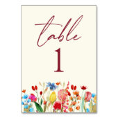 Numéro De Table Fleurs sauvages fleurs sauvages Jardin Floral Mari (Dos)