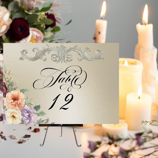 Numéro De Table Fleurs sauvages printanières - Blé
