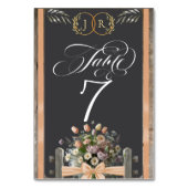 Numéro De Table Fleurs sauvages, ruban et monogramme - pêche (Dos)