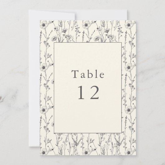 Numéro de table Fleurs sauvages rustiques (Dos)