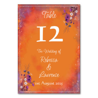 Numéro De Table Fleurs sauvages Saffron Sky