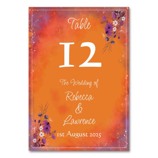 Numéro De Table Fleurs sauvages Saffron Sky (Par défaut)
