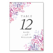 Numéro De Table Fleurs sauvages violettes de campagne Floral (Dos)