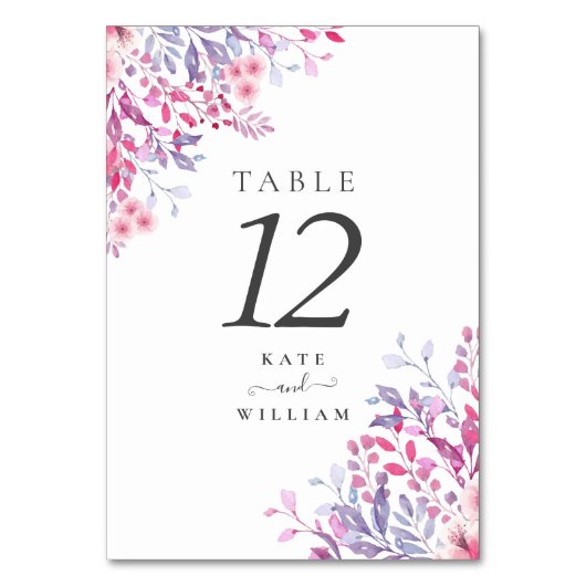 Numéro De Table Fleurs sauvages violettes de campagne Floral (Par défaut)