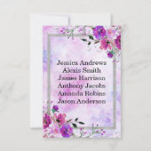 Numéro de table Fleurs violettes et argent Plan de (Dos)