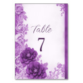 Numéro De Table Fleurs violettes fleurissent Numéro de tableau (Dos)
