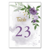 Numéro De Table fleurs violettes verdure (Dos)