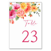 Numéro De Table Fleurs vives Festives Fête des mariées d'agrumes f (Dos)