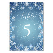 Numéro De Table Flocons blancs sur fond bleu (Dos)