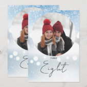 Numéro de table Flocons de neige d'hiver Écriture  (Devant / Derrière)