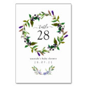 Numéro de table floral aquarelle violet printemps (Dos)