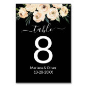 Numéro De Table Floral Beige Black Table Numéro (Par défaut)