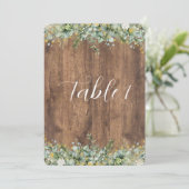 Numéro de table floral blanc et eucalyptus or rust (Debout devant)