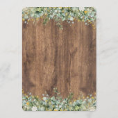 Numéro de table floral blanc et eucalyptus or rust (Dos)