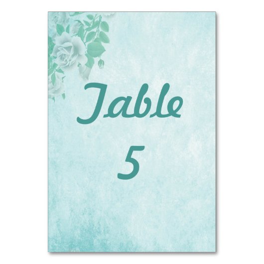 Numéro De Table Floral bleu mariage (Par défaut)