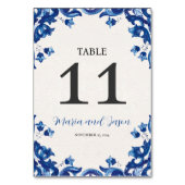 Numéro De Table Floral bleu mexicain Élégant Mariage Fiesta (Par défaut)