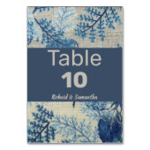 Numéro De Table Floral bleu pointillé (Dos)