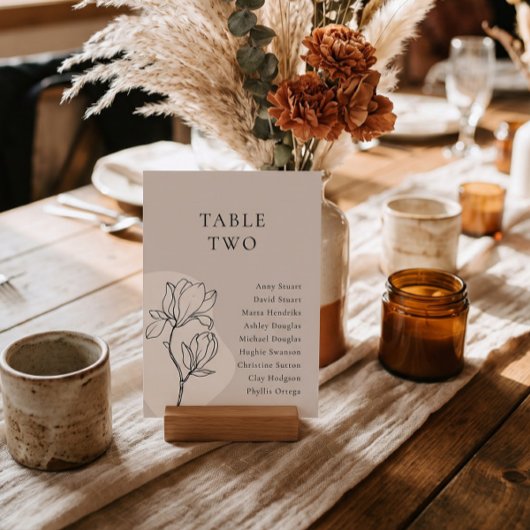 Numéro de table floral bohème MODIFIABLE