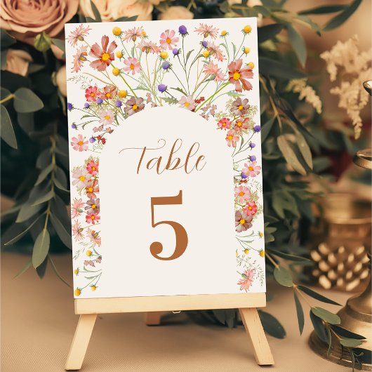Numéro De Table Floral Boho Mariage de automne