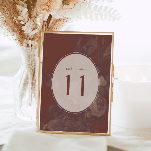 Numéro de table floral Boho rustique élégant en te