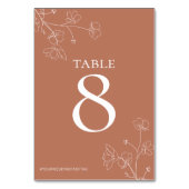 Numéro De Table Floral Boho Terracotta Mariage (Dos)