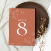 Numéro De Table Floral Boho Terracotta Mariage