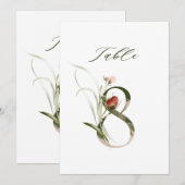 Numéro de table floral botanique 5x7 n°8 (Devant / Derrière)