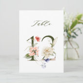 Numéro de table floral botanique 5x7 Numéro 12 (Debout devant)