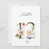 Numéro de table floral botanique 5x7 Numéro 12 (Dos)