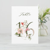 Numéro de table floral botanique 5x7 numéro 16 (Debout devant)