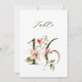 Numéro de table floral botanique 5x7 numéro 16 (Dos)
