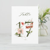 Numéro de table floral botanique 5x7, numéro 17 (Debout devant)