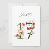 Numéro de table floral botanique 5x7, numéro 17 (Dos)