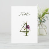 Numéro de table floral botanique 5x7 Numéro 4 (Debout devant)