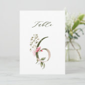 Numéro de table floral botanique 5x7 Numéro 6 (Debout devant)