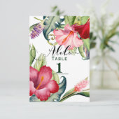 Numéro de table floral botanique tropical aloha (Debout devant)