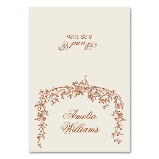 Numéro De Table Floral Burnt Orange Beige Boho Terracotta Wedding (Par défaut)