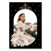 Numéro De Table Floral Céleste Lune étoile Tiara Quinceanera Photo (Dos)